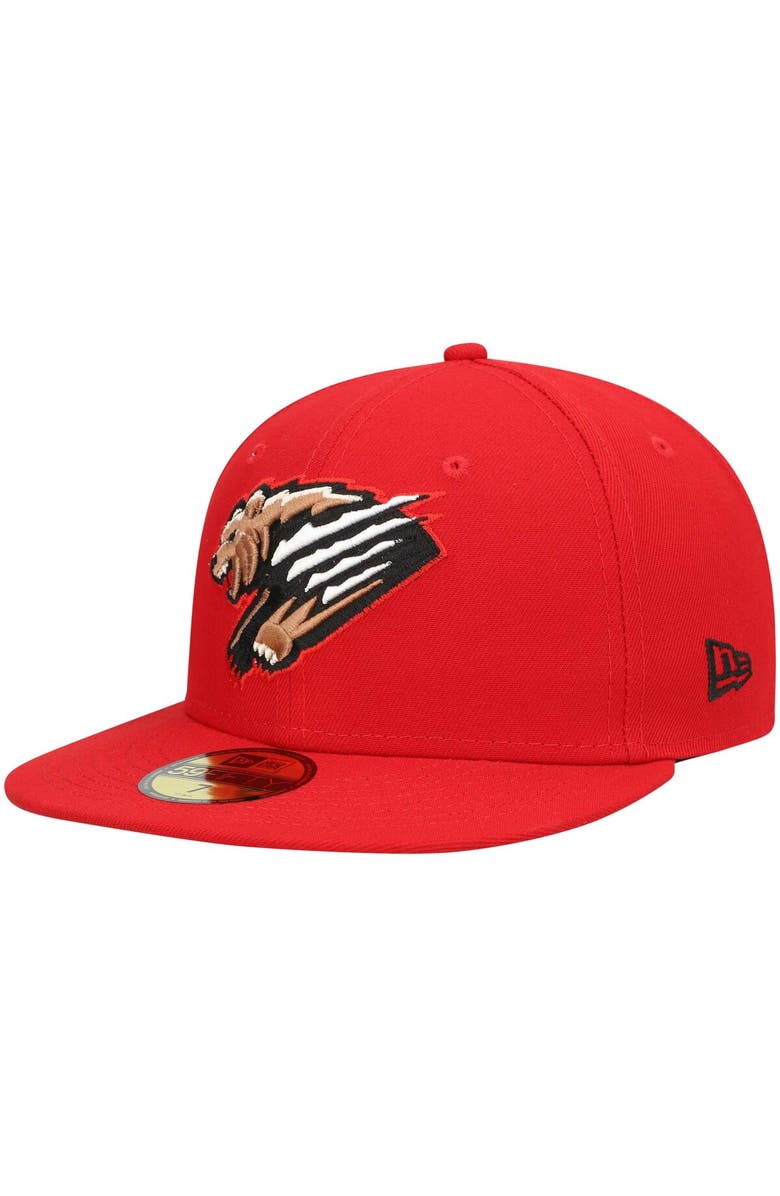 New Era Men's New Era Red Fresno Grizzlies Home Authentic Collection 59FIFTY Fitted Hat, Main, color, Red