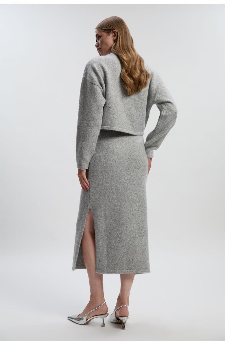 Karen Millen Wool Embellished Pencil Midi Skirt, Alternate, color, Grey