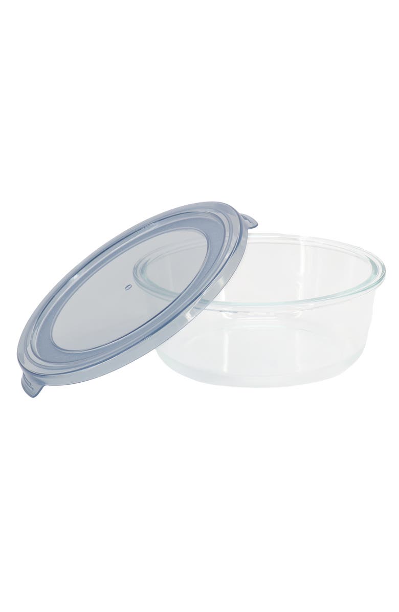 MARTHA STEWART 32 Ounce Round Glass Storage Container, Alternate, color, Grey