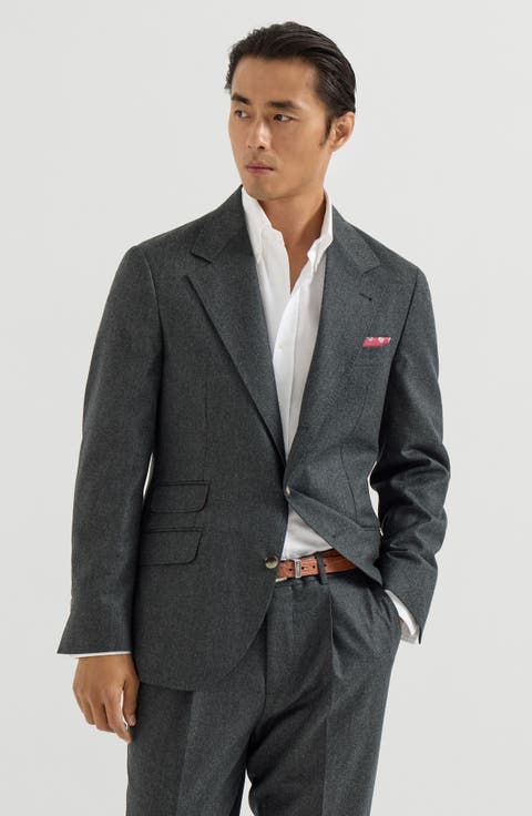 Virgin wool flannel deconstructed Cavallo blazer