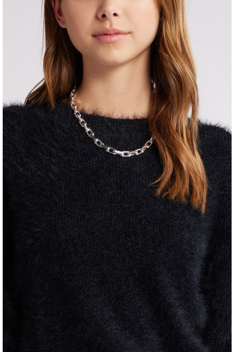 Boyfriend Sweater, Alternate, color, BLACK