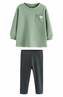 NEXT Kids' Long Sleeve Pocket T-Shirt & Leggings Set