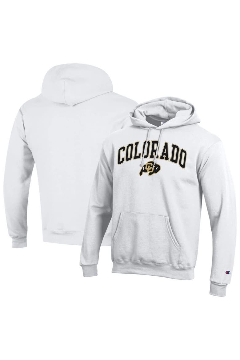 Men's Champion  White Colorado Buffaloes Arch Over Logo Pullover Hoodie, Main, color, White