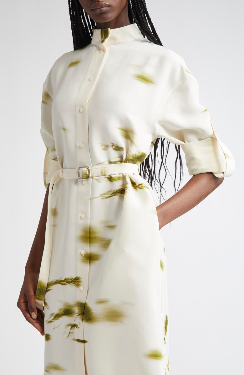 FERRAGAMO Blossom Print Long Sleeve Cady Shirtdress, Alternate, color, 