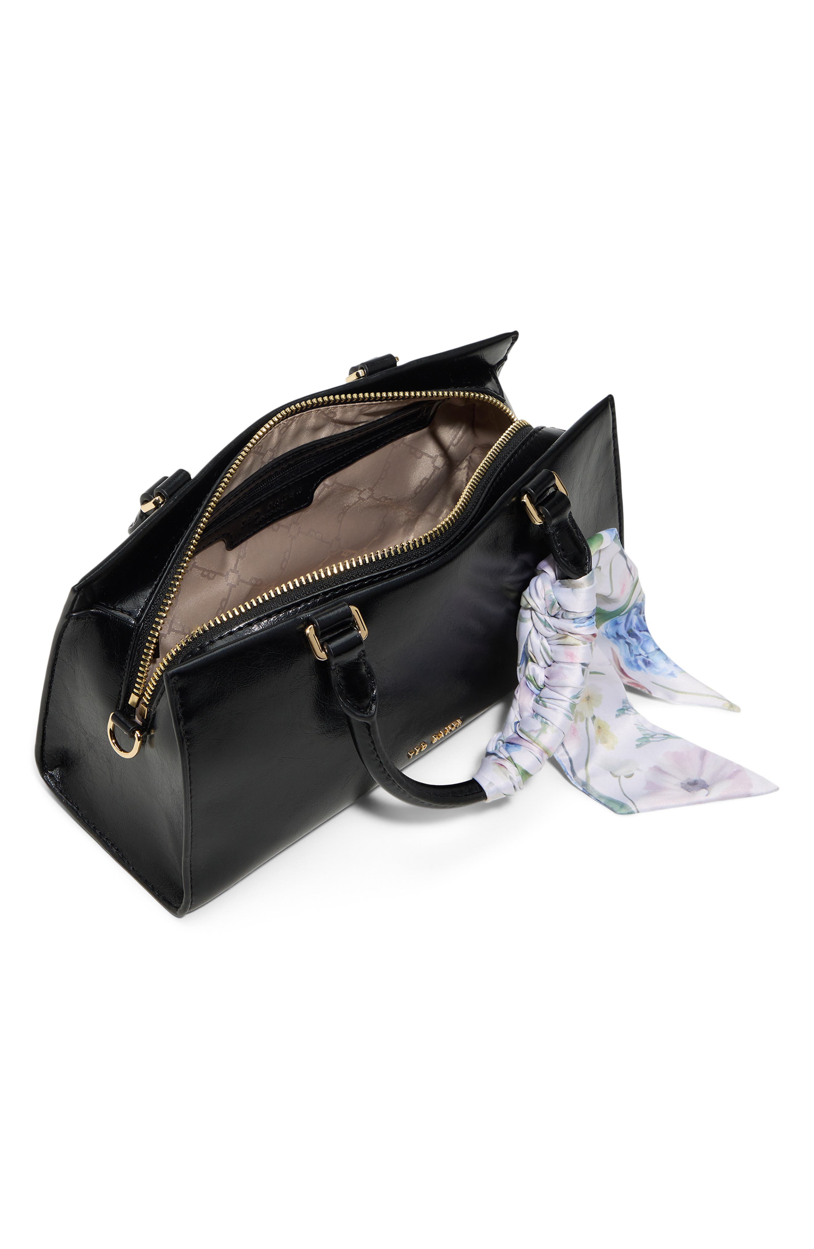 Farah Faux Leather Handbag, Alternate, color, BLACK