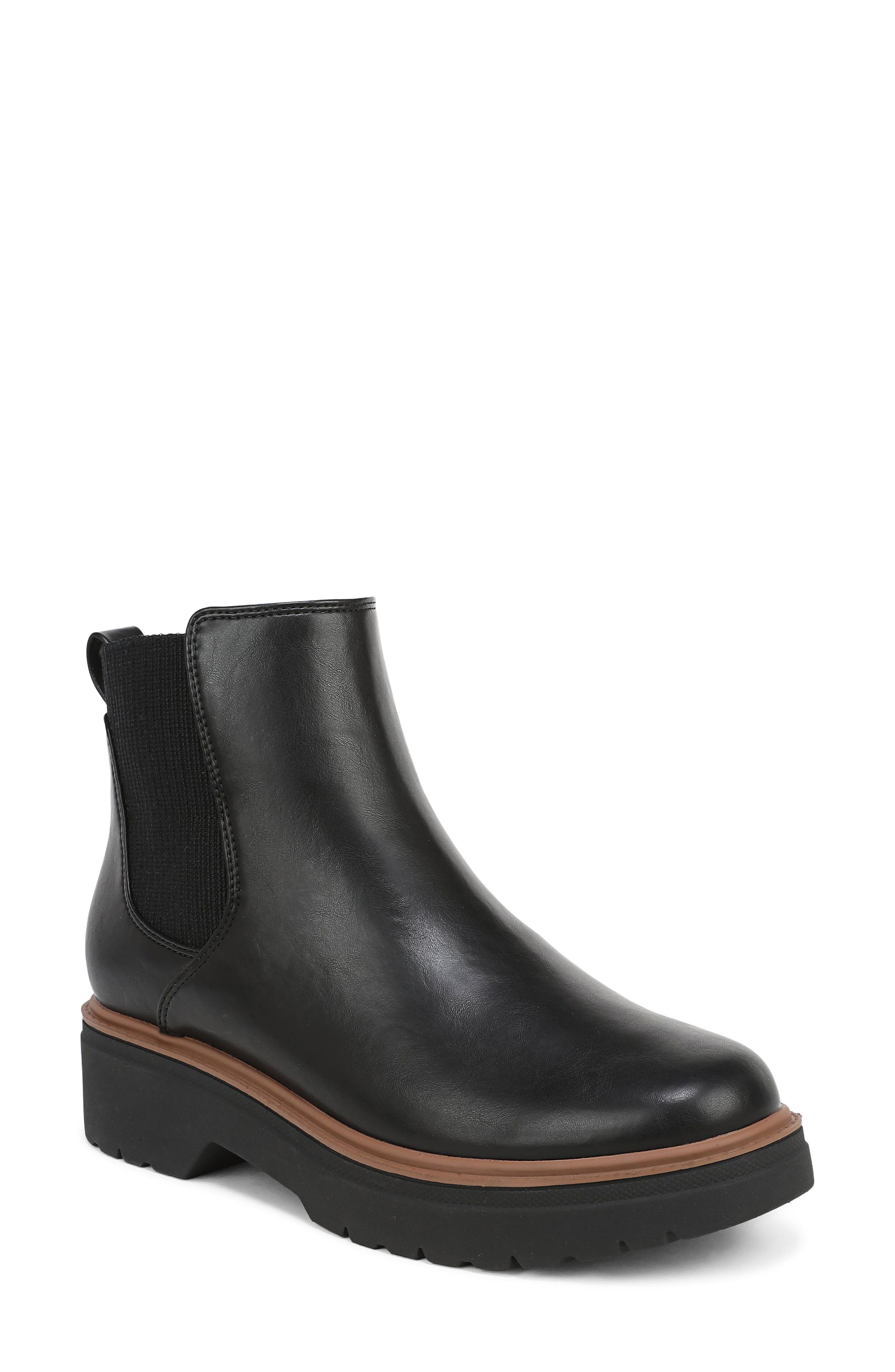 Bring Vibes Faux Leather Chelsea Boot, Main, color, BLACK FAUX LEATHER