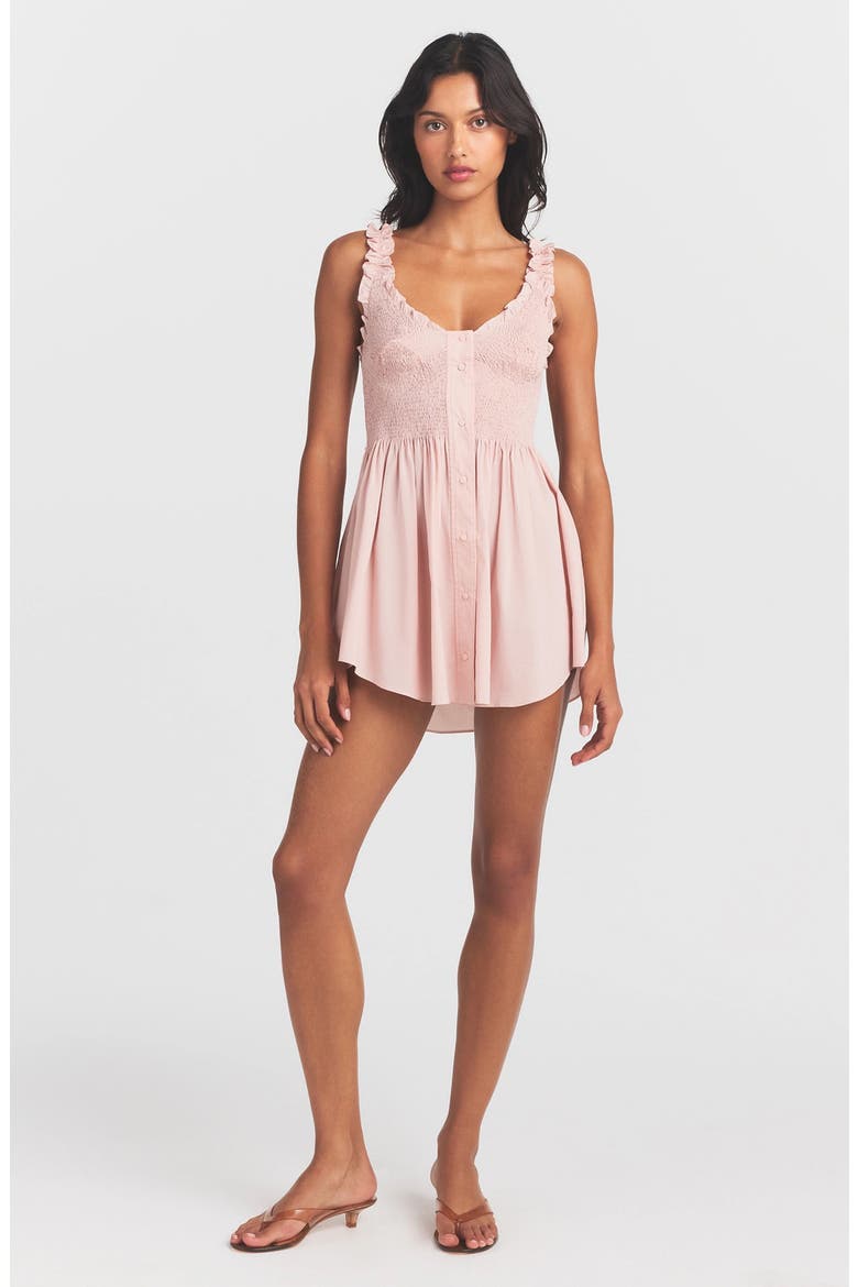 Poplin Apparel Smocked MInidress, Alternate, color, DUSTY PINK