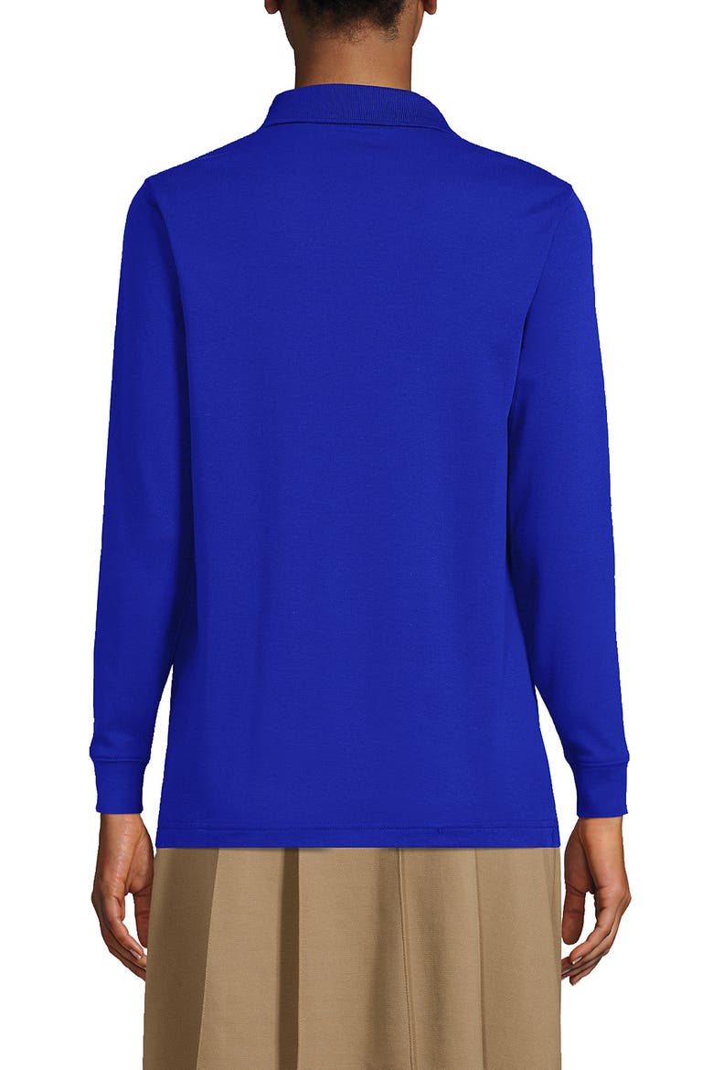 School Uniform  Long Sleeve Interlock Polo Shirt, Alternate, color, Cobalt