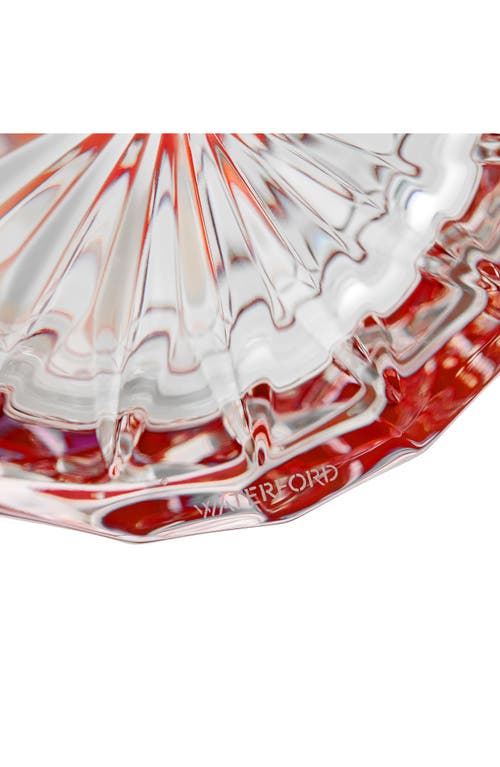 Waterford Lismore Red Crystal Biscuit Barrel In Red