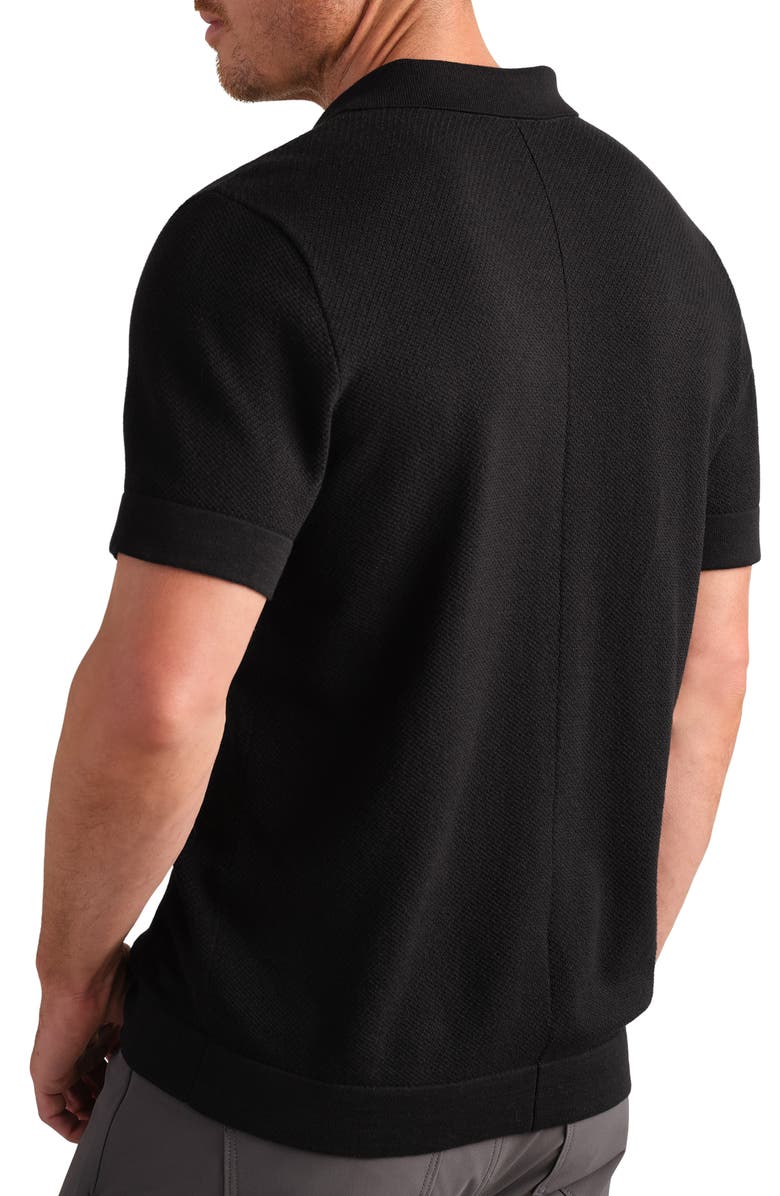 Rhone Resolve Piqué Polo Sweater, Alternate, color, Black