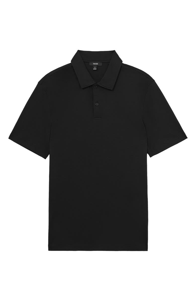 Reiss Earl Solid Cotton Polo, Alternate, color, Black