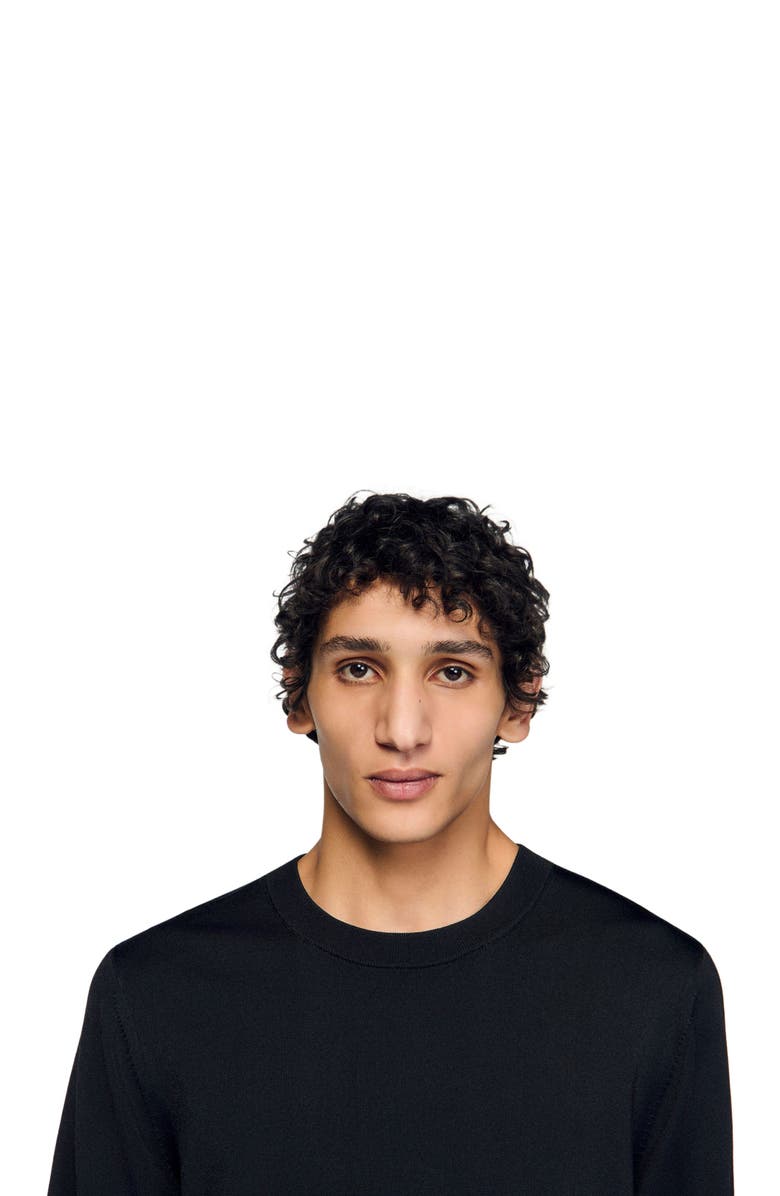 SANDRO Knitted T-shirt, Alternate, color, Black