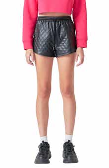 Quilted Faux Leather Shorts