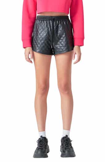 Quilted Faux Leather Shorts