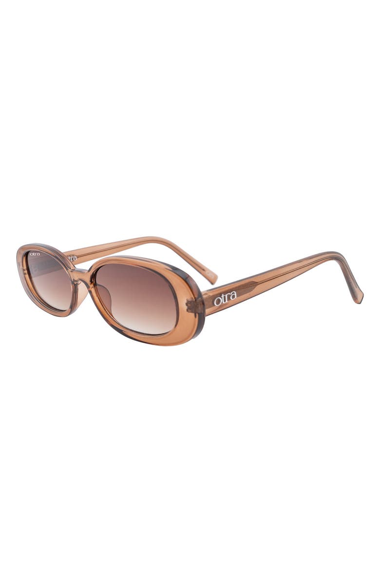 OTRA EYEWEAR Gina Oval Sunglasses, Alternate, color, Trans Coffee/ Brown