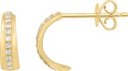 EFFY 14K Gold Plated Sterling Silver Diamond Hoop Earrings