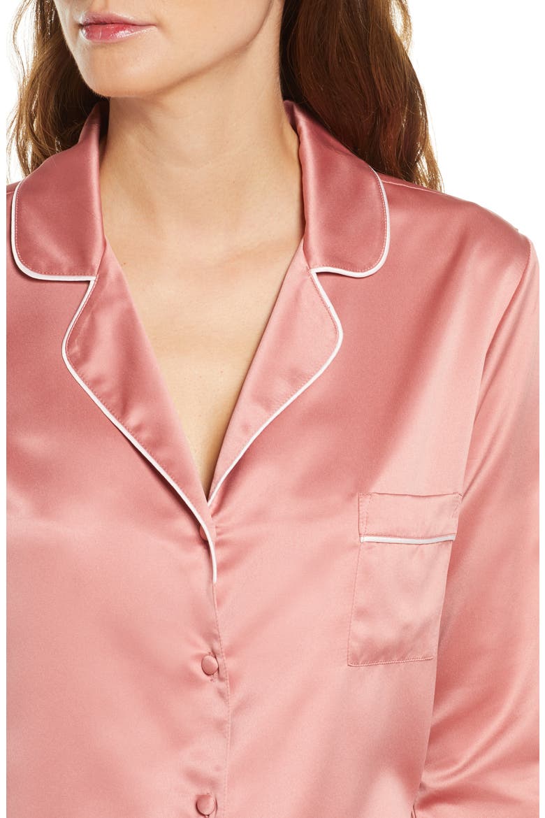 Satin Pajamas, Alternate, color, PINK COMPACT