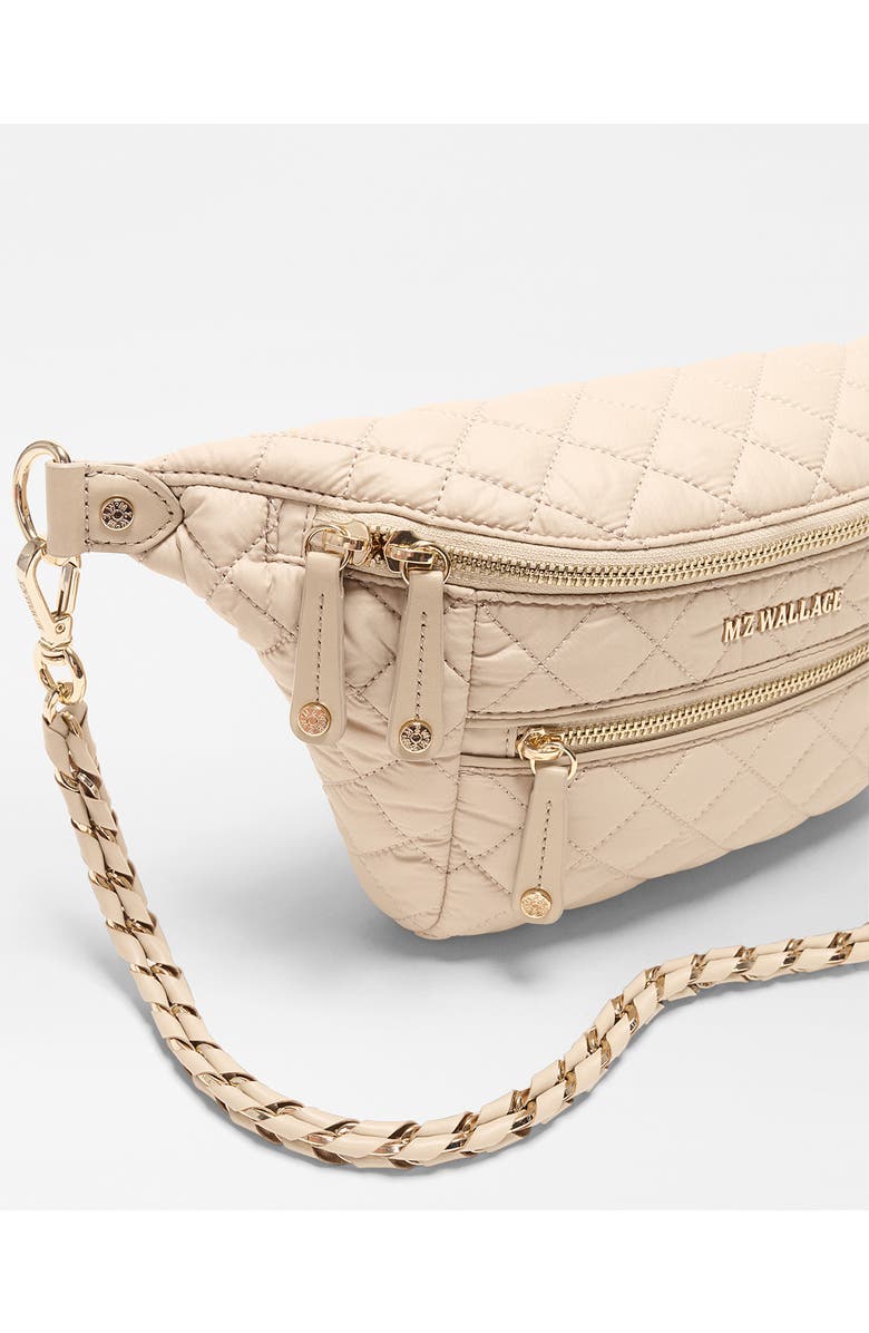 MZ Wallace Small Crosby Quilted Nylon Convertible Sling Bag, Alternate, color, Buff