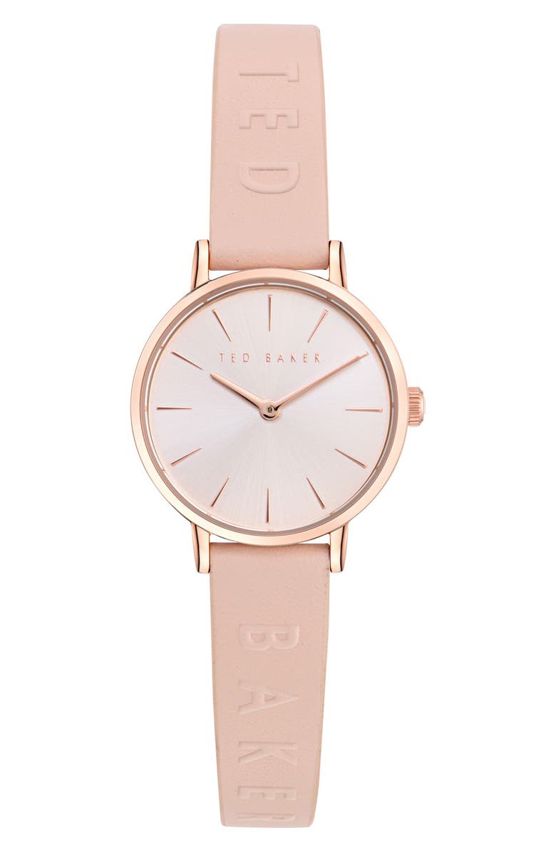 Ted Baker Classic Leather Strap Watch, 28mm, Main, color,