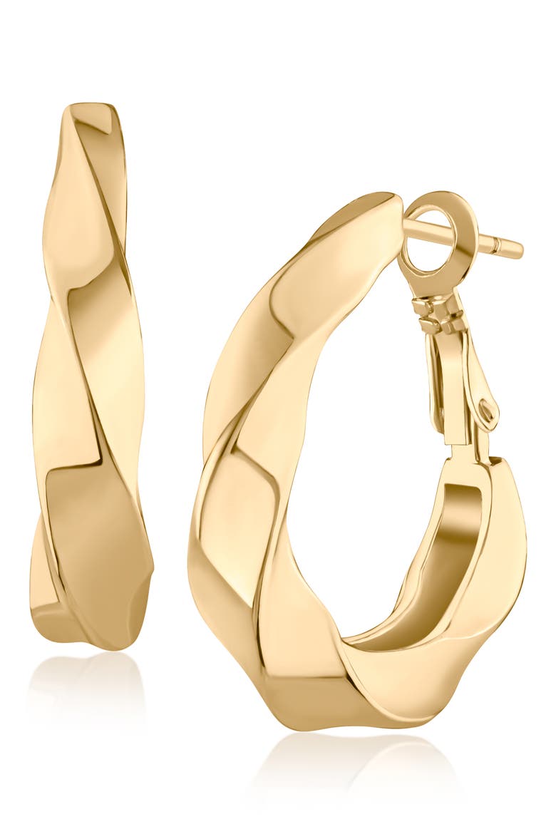 Twisted Oval Hoop Earrings, Main, color, GOLD