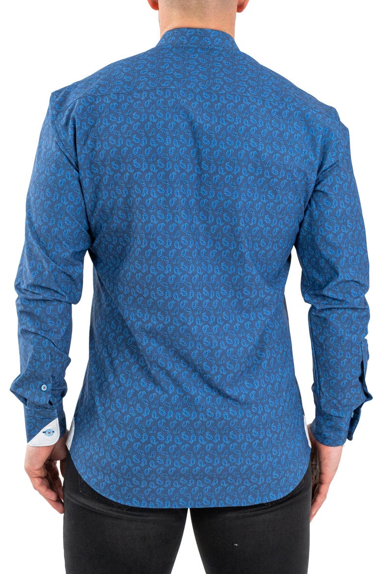 Einstein Stretch Oceanic Button-Up Shirt, Alternate, color, BLUE