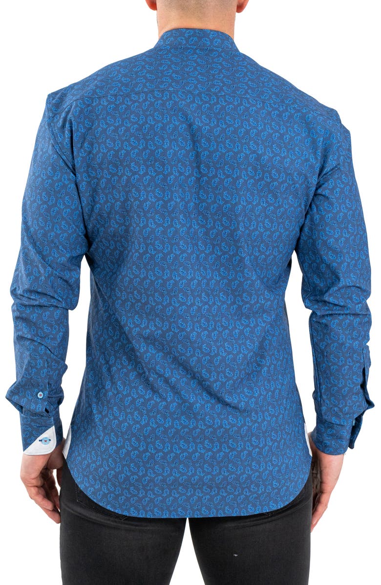 Maceoo Einstein Stretch Oceanic Button-Up Shirt, Alternate, color, Blue