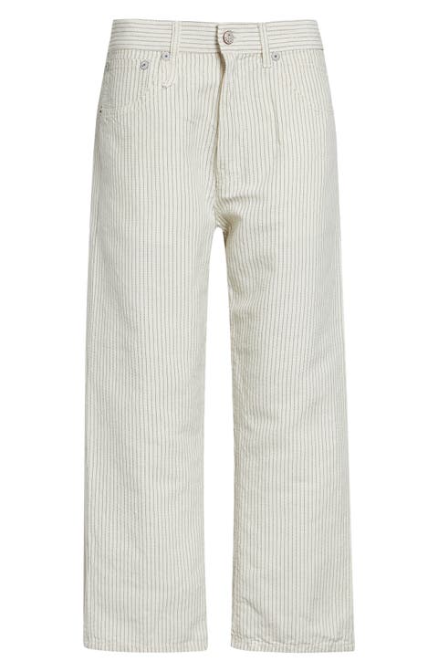 X-Boyfriend Pinstripe Linen & Cotton Pants