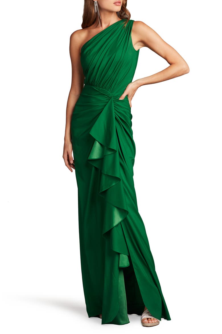 shoshanna green one shoulder dress Shoshanna