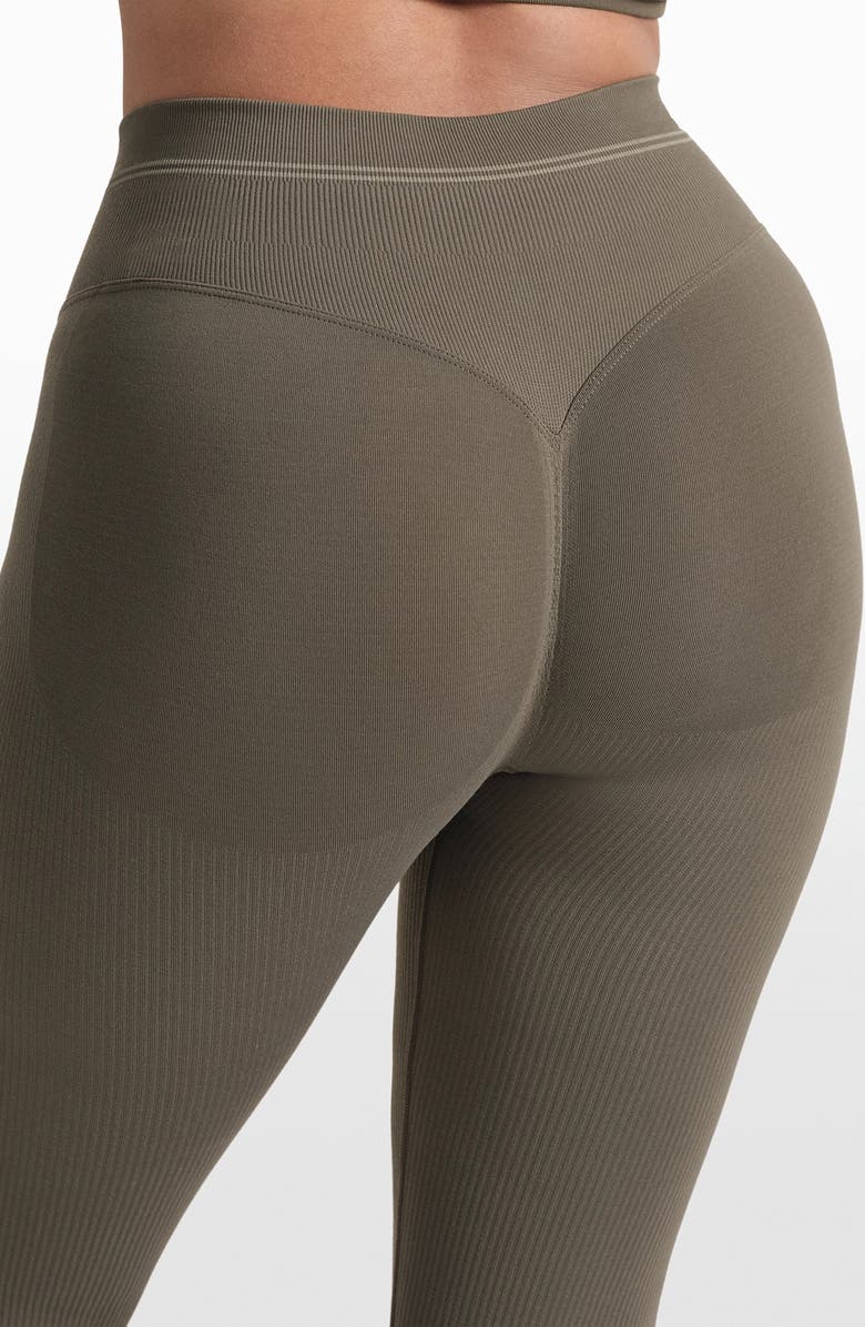 NikeSKIMS Ribbed Seamless High Waist Leggings, Alternate, color, Dusty Oakmoss/ Dune