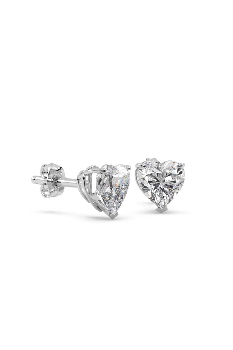 2.00ct Heart-Cut Diamond Stud Earrings 14kt, Alternate, color, White Gold