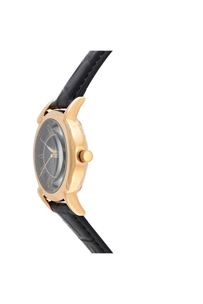 Sun-Moon Vintage Leather Strap Watch - 40MM, Alternate, color, Black