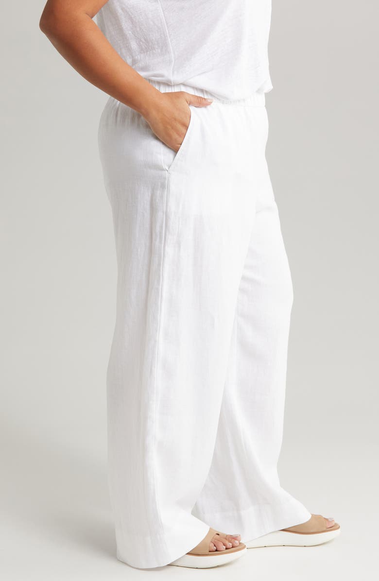 Eileen Fisher Organic Linen Wide Leg Pants, Alternate, color, 