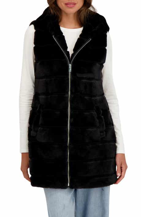 Sebby Faux Fur Hooded Vest