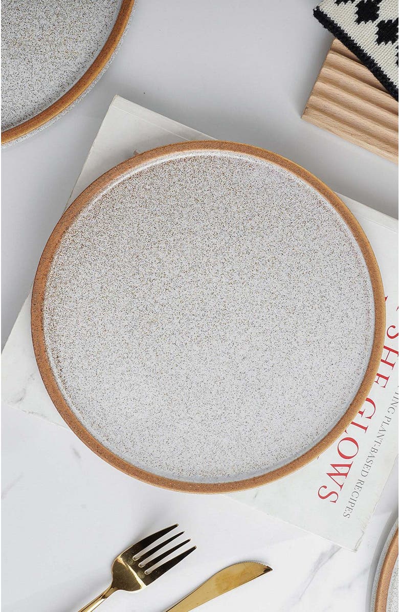 Stone Lain Vince Stoneware 4-Piece Salad Plate Set, Alternate, color, Brown