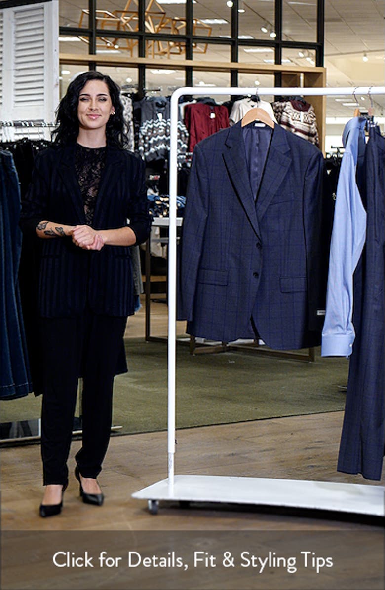 Flynn Classic Fit Grey Windowpane Check Wool Suit, sales video thumbnail