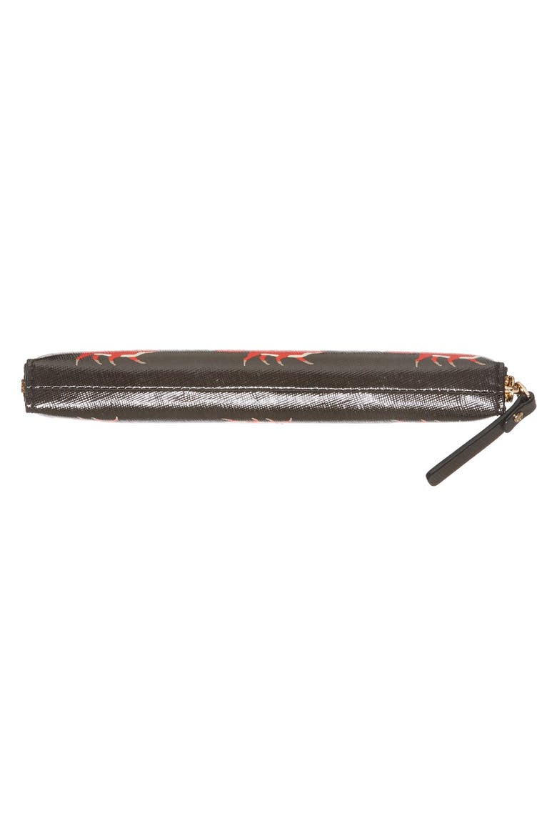 'cedar street - foxes lacey' zip-around wallet, Alternate, color, BLACK MULTI