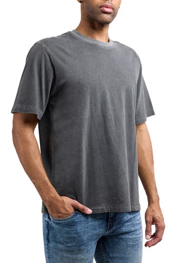 X-ray Xray Boxy Pigment Dyed T-shirt In Charcoal