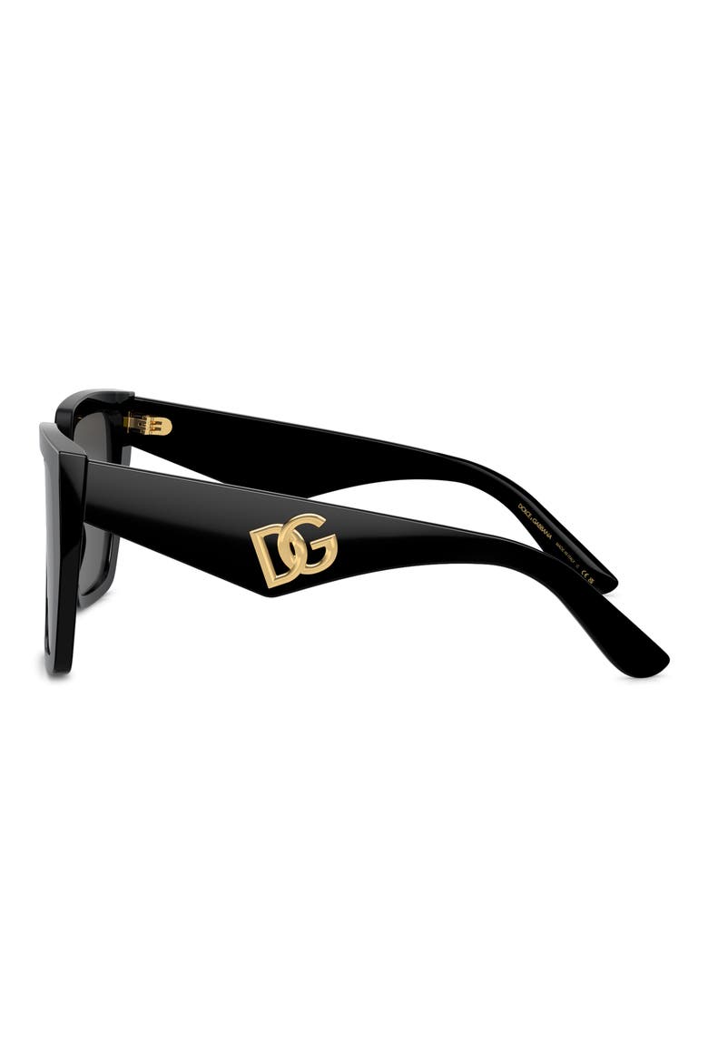55mm Square Sunglasses, Alternate, color, BLACK