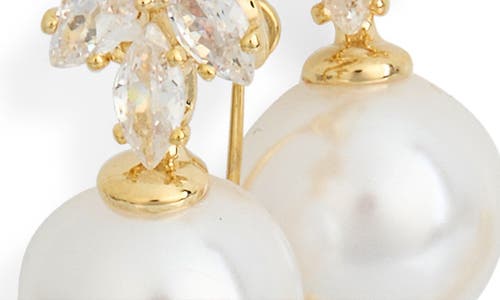 Eye Candy Los Angeles Elise Faux Pearl Huggie Hoop Earrings