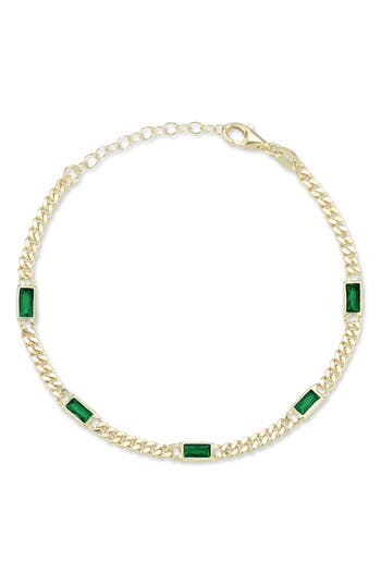 Chloe & Madison Chloe And Madison Cubic Zirconia Curb Bracelet In Gold