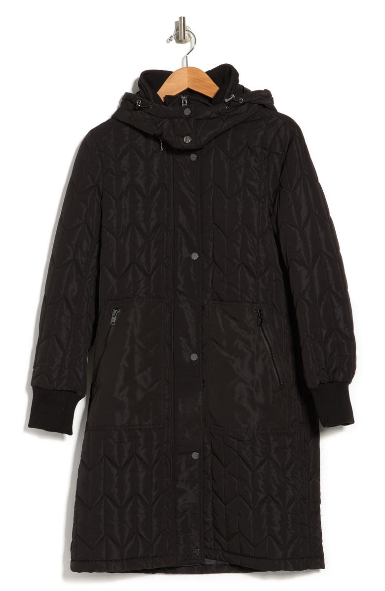 Andrew Marc Herringbone Quilted Coat, Alternate, color, 