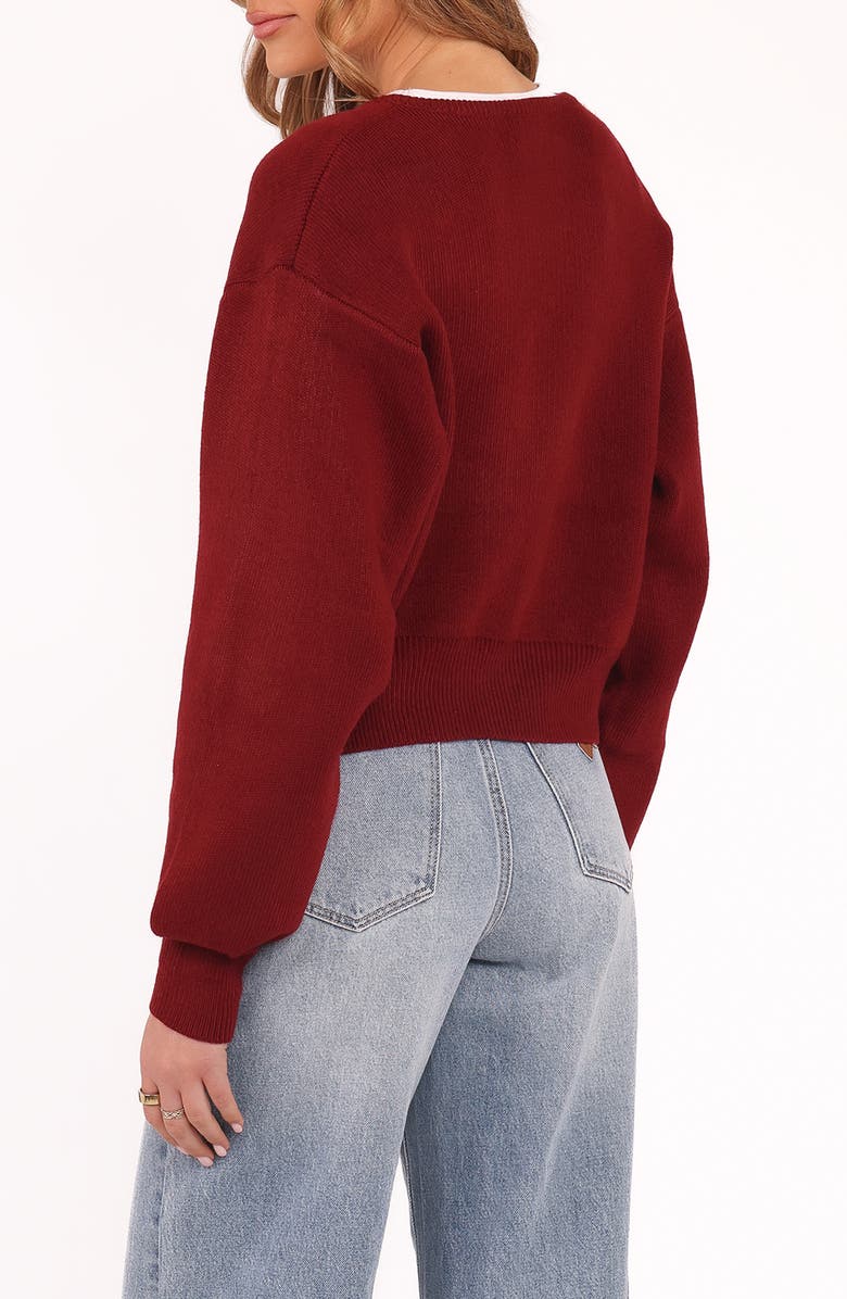 Petal & Pup Ripley One-Button Cardigan, Alternate, color, Berry