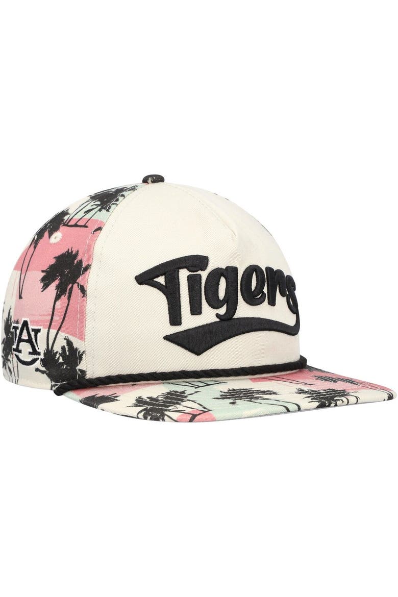 Men's New Era Cream Auburn Tigers High Tide Golfer Snapback Hat, Main, color, Cream