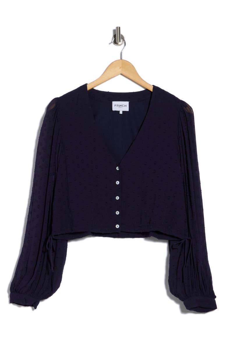 FRNCH Nydia Woven Top, Main, color, Bleu Marine