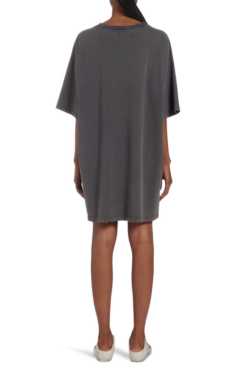 Distressed Logo Graphic T-Shirt Dress, Alternate, color, ANTHRACITE