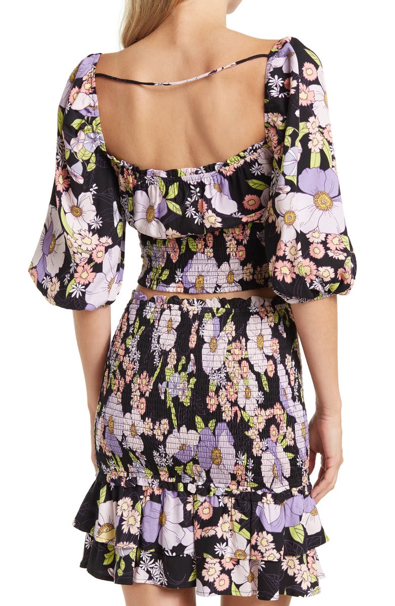 AFRM Waverly Smocked Crop Top, Alternate, color, 