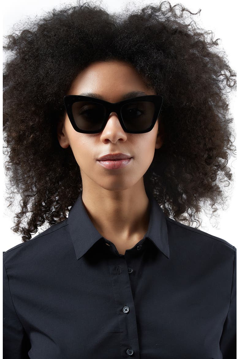 50mm Cat Eye Sunglasses, Alternate, color, DARK GREY