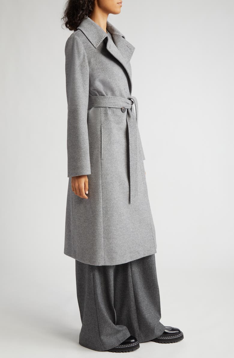 Max Mara Belted Virgin Wool Wrap Coat, Alternate, color,