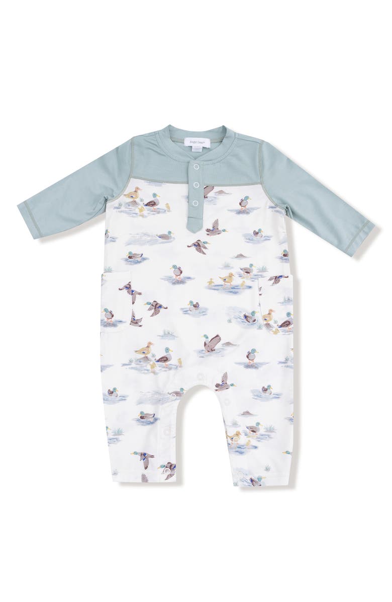 Angel Dear Migrating Mallards Romper, Main, color, Ivory