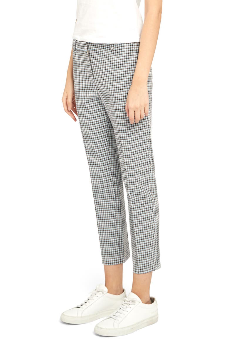 Treeca Check Crop Pants, Alternate, color, BLUE MULTI